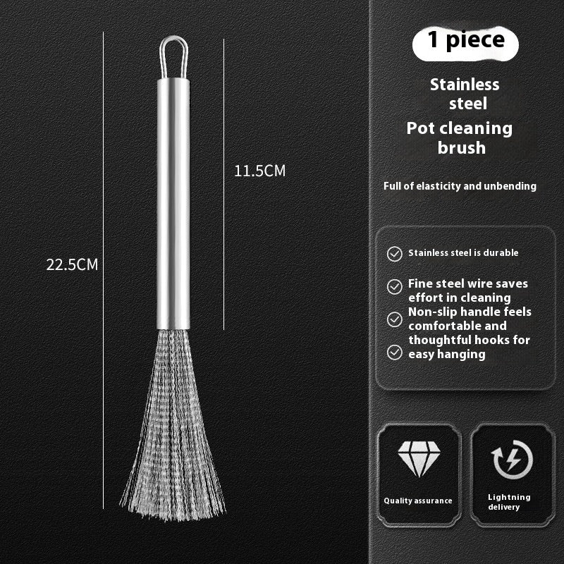 Stainless Steel Wok Brush Kitchen Dedicated Pot Cleaning Cleaning Gadget