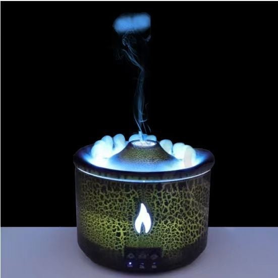 Creative Small Volcano Humidifier Aerosol Dispenser Flame Jellyfish Aroma Diffuser Essential Oil Home Purifier Gift