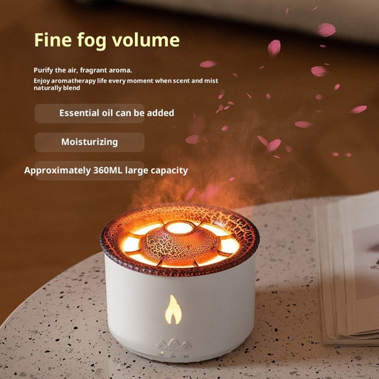 Creative Small Volcano Humidifier Aerosol Dispenser Flame Jellyfish Aroma Diffuser Essential Oil Home Purifier Gift
