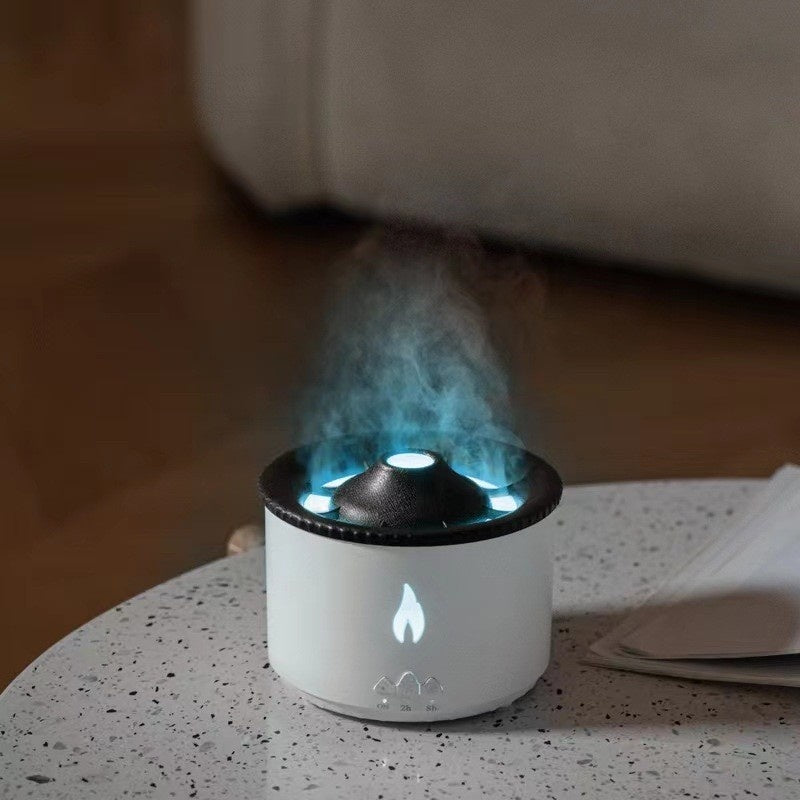 Creative Small Volcano Humidifier Aerosol Dispenser Flame Jellyfish Aroma Diffuser Essential Oil Home Purifier Gift